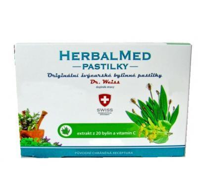 HERBALMED Dr.Weiss pastilky Jitrocel, máta, lípa, vitamin C 12 pastilek