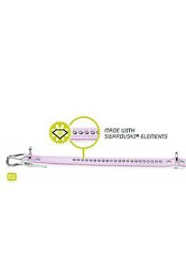 Obojek kožený ModernArtLuxus 28-33,5cm mod/bílý HUNTER